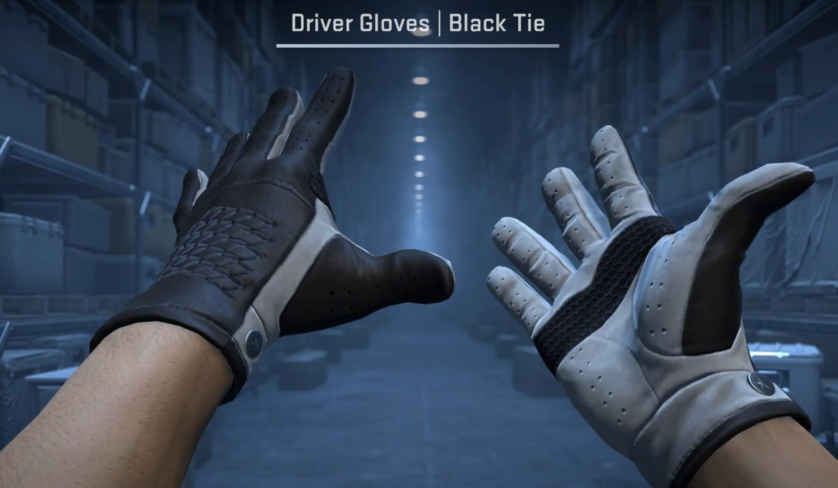 Driver Gloves Black Tie and black laminate knife